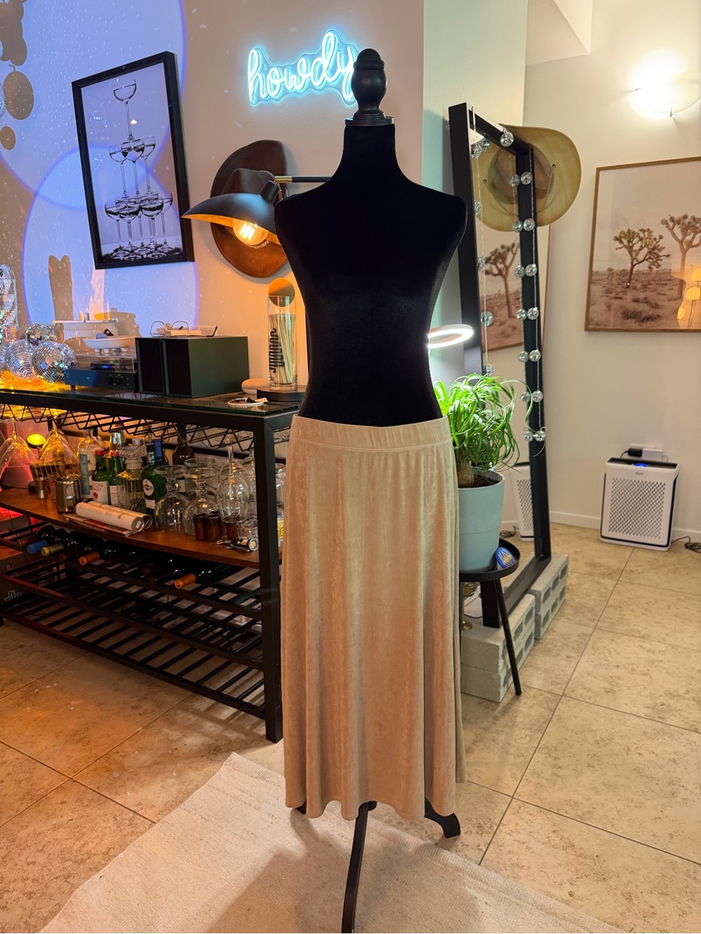 Vogue Cream Velvet Maxi Skirt